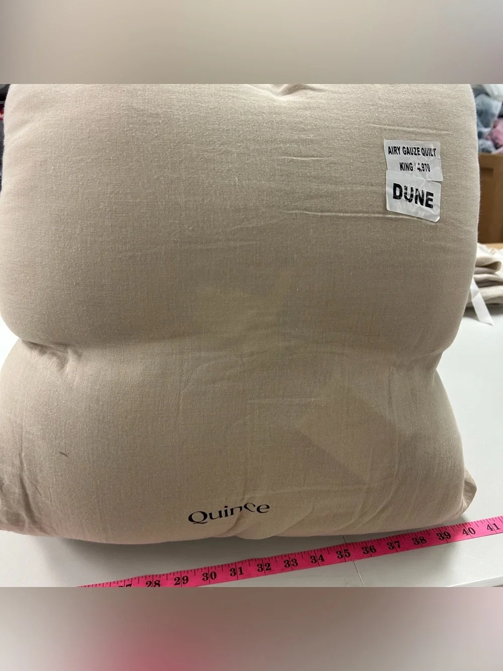 NWT QUINCE Organic Airy Gauze Dream Quilt King/Cal King Dune 8383